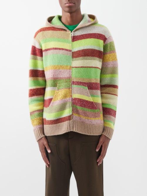 The Elder Statesman - Striped Cashmere Hooded Cardigan - Mens - Multi