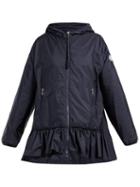 Matchesfashion.com Moncler - Tbilissi Ruffle Hem Hooded Jacket - Womens - Navy