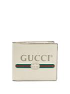 Matchesfashion.com Gucci - Logo Print Leather Bi Fold Wallet - Mens - White Multi