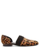 Loewe Flex Leopard-print Leather Loafers