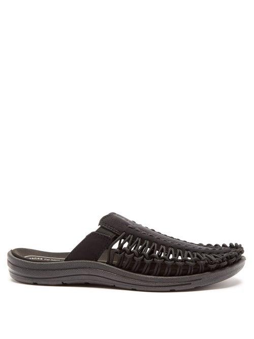 Mens Shoes Keen - Uneek Ii Recycled Faux-suede And Cord Slides - Mens - Black