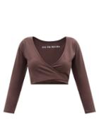 Live The Process - Zen Wrap-front Cropped Top - Womens - Brown