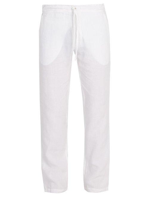 Matchesfashion.com 120% Lino - Mid Rise Linen Trousers - Mens - White