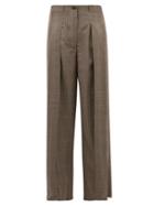 Matchesfashion.com Giuliva Heritage Collection - The Bernado Prince Of Wales Checked Wool Trousers - Womens - Brown Multi