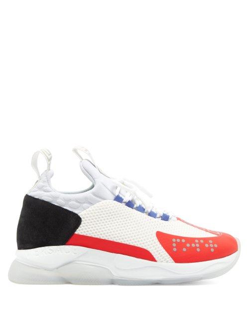 Matchesfashion.com Versace - Cross Chainer Mesh And Suede Trainers - Mens - White