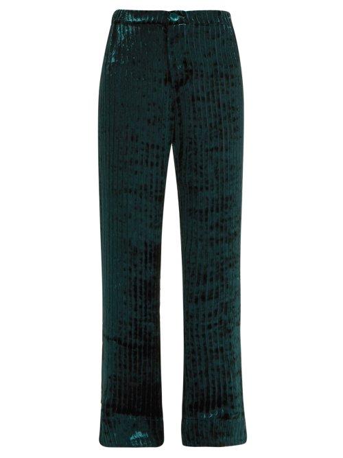 Matchesfashion.com F.r.s - For Restless Sleepers - Etere Devor Velvet Trousers - Womens - Blue