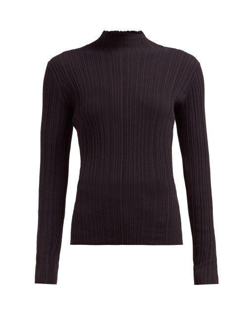 Matchesfashion.com Acne Studios - Kana Ribbed Cotton Blend Top - Womens - Black