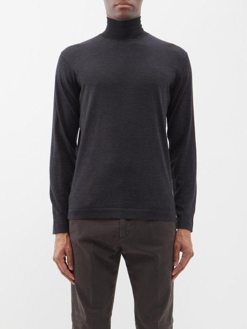 Thom Sweeney - Roll-neck Merino-wool Sweater - Mens - Grey