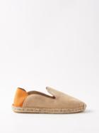 Frescobol Carioca - Velusa Collapsible-heel Suede Espadrilles - Mens - Sand