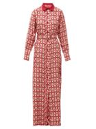 Matchesfashion.com F.r.s - For Restless Sleepers - Elpis Circle-print Silk-twill Shirt Dress - Womens - Pink Multi