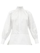 Matchesfashion.com Proenza Schouler - Tie-neck Cotton-poplin Shirt - Womens - White