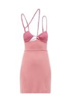 Nensi Dojaka - Panelled Crepe Mini Dress - Womens - Pink