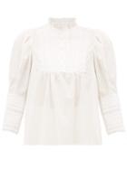 Matchesfashion.com Sea - Silvia Pintuck Pleated Cotton Poplin Blouse - Womens - White