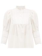 Matchesfashion.com Sea - Silvia Pintuck Pleated Cotton Poplin Blouse - Womens - White