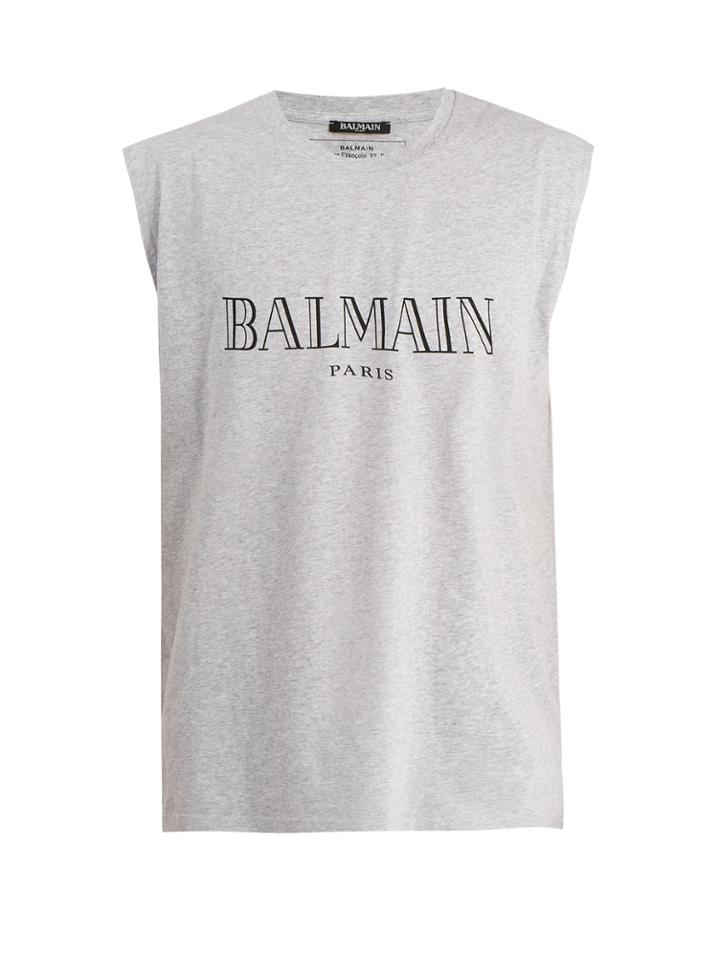 Balmain Logo-print Cotton Tank Top