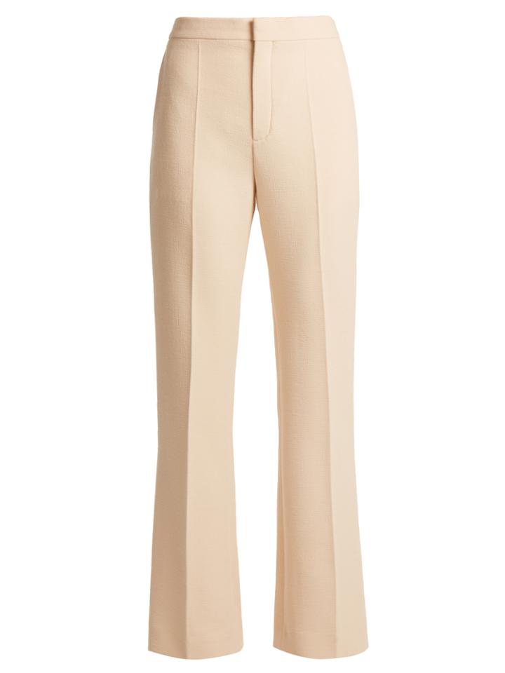 Chloé High-rise Slim-leg Wool-crepe Trousers