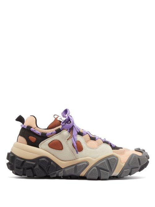 Matchesfashion.com Acne Studios - Panelled Suede And Mesh Trainers - Womens - Beige Multi