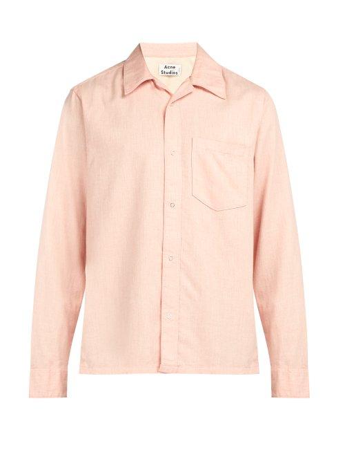 Matchesfashion.com Acne Studios - Long Sleeved Cotton Shirt - Mens - Pink