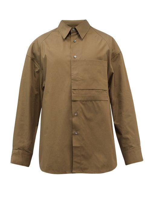 Wooyoungmi - Oversized Cotton-poplin Shirt - Mens - Khaki