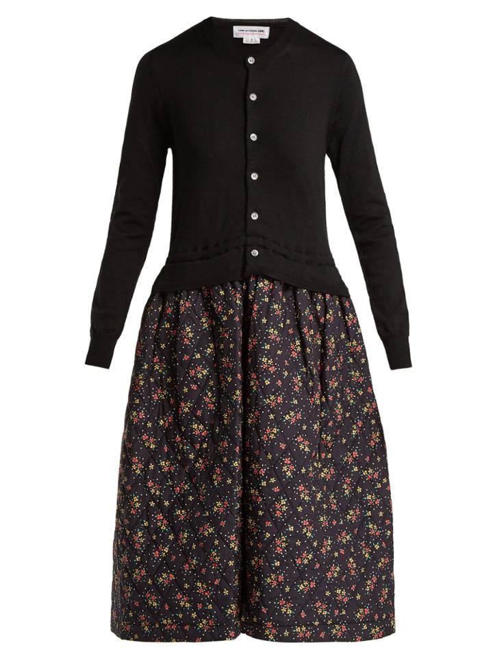Comme Des Garçons Girl Knitted And Quilted-panel Dress