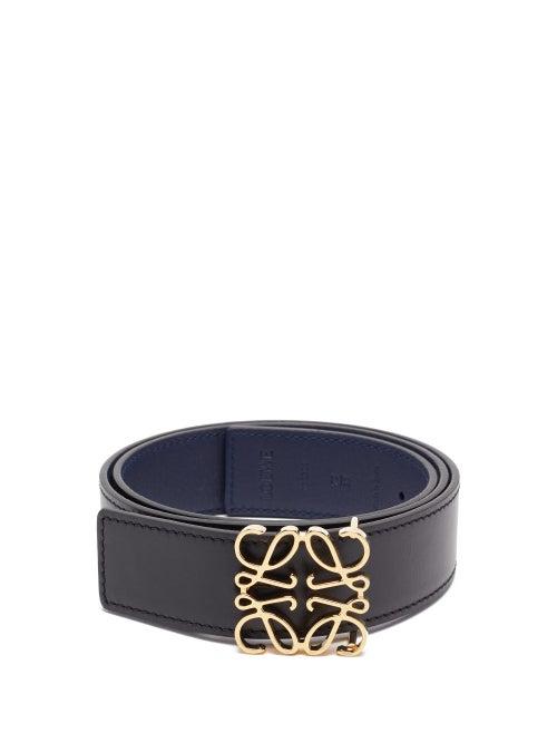 Matchesfashion.com Loewe - Anagram-buckle Reversible Leather Belt - Womens - Black