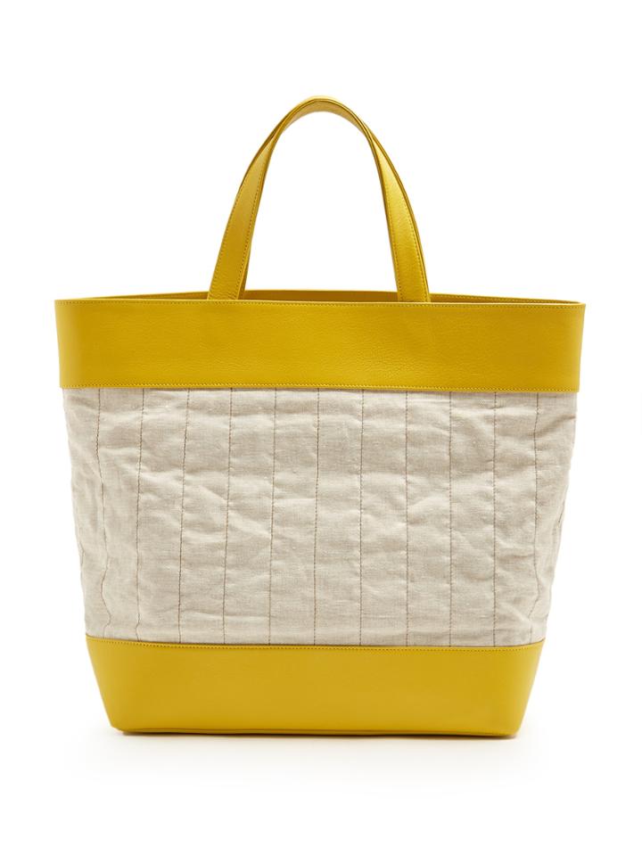 Hecho Barragn Medium Grained-leather And Canvas Tote