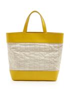 Hecho Barragn Medium Grained-leather And Canvas Tote