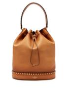 Matchesfashion.com Valentino - Twinkle Studs Leather Bucket Bag - Womens - Tan