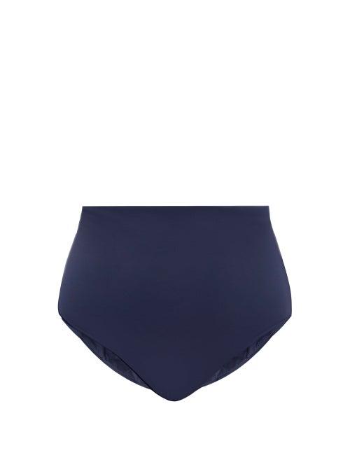 Matchesfashion.com Form And Fold - The Rise High-rise Bikini Briefs - Womens - Navy
