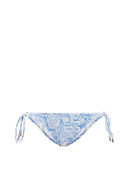 Ladies Beachwear Melissa Odabash - Cancun Side-tie Paisley-print Bikini Briefs - Womens - Blue Multi
