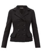 Matchesfashion.com Dolce & Gabbana - Boucl-tweed Double-breasted Jacket - Womens - Grey