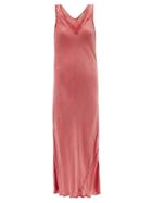 Matchesfashion.com Mes Demoiselles - Soul Godet-insert Crepe Midi Dress - Womens - Pink