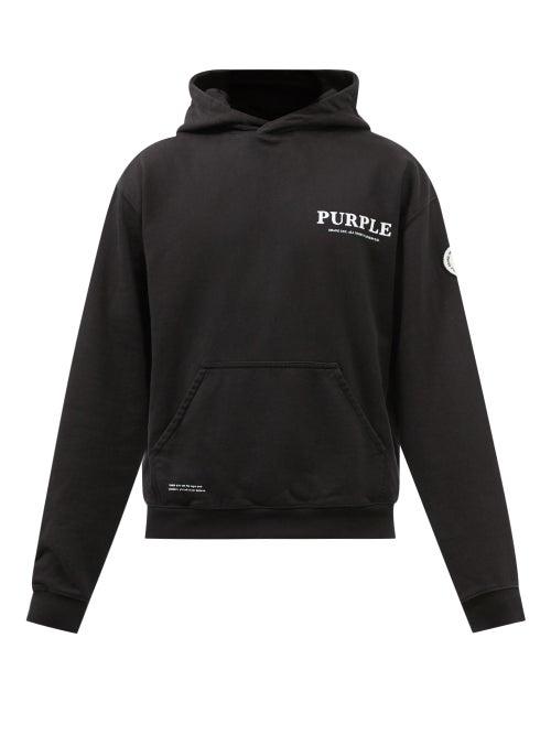 Purple Brand - Blossom Cotton-jersey Hooded Sweatshirt - Mens - Black