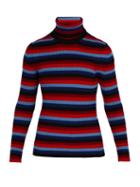 Matchesfashion.com 3 Moncler Grenoble - Intarsia Striped Roll Neck Wool Blend Sweater - Mens - Red Stripe