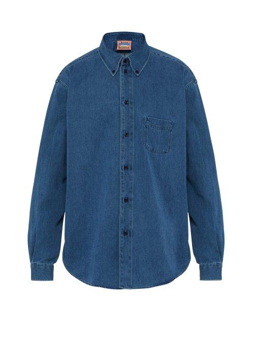 Matchesfashion.com Acne Studios - Seiji Boxy Denim Shirt - Mens - Light Blue