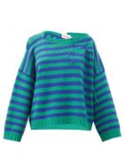 Matchesfashion.com Charles Jeffrey Loverboy - Slash-effect Striped Wool-blend Sweater - Womens - Green Print