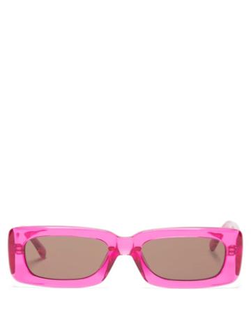 Ladies Accessories The Attico - X Linda Farrow Mini Marfa Rectangle Sunglasses - Womens - Pink