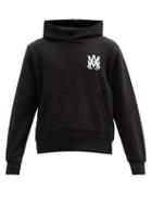 Matchesfashion.com Amiri - Skeletal Logo-embroidered Cotton Hooded Sweatshirt - Mens - Black