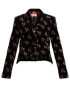 Matchesfashion.com Sonia Rykiel - Floral Print Single Breasted Corduroy Jacket - Womens - Black Print