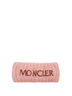 Matchesfashion.com Moncler - Velvet Logo Wool Headband - Womens - Light Pink