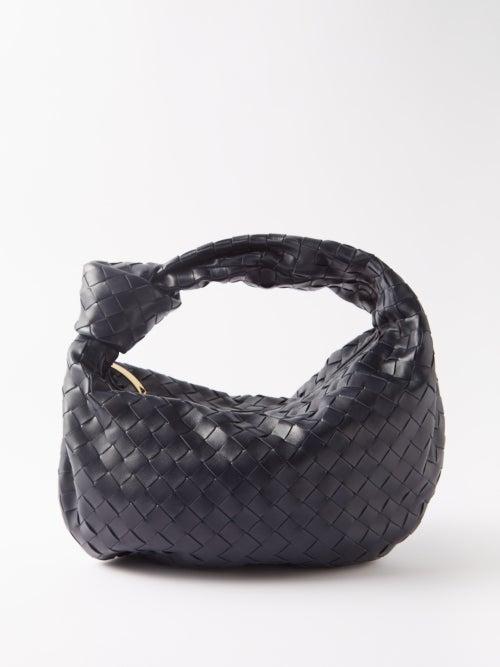 Bottega Veneta - Jodie Teen Intrecciato-leather Shoulder Bag - Womens - Dark Blue