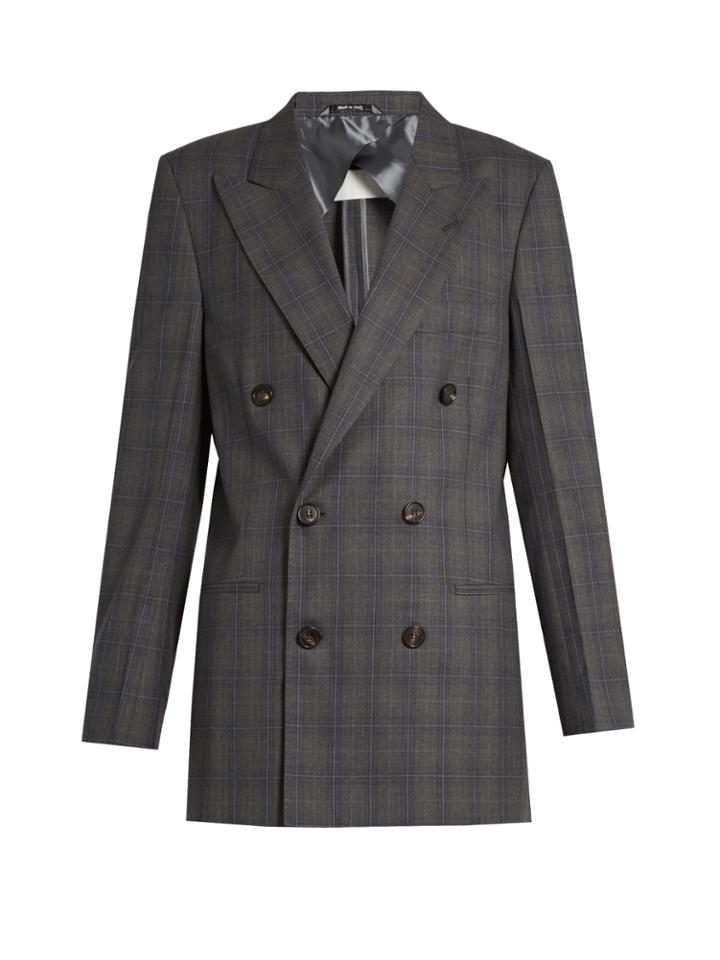 Maison Margiela Double-breasted Checked Wool Jacket