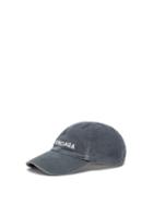 Balenciaga - Logo-embroidered Washed-denim Baseball Cap - Mens - Dark Grey