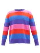 Acne Studios - Face-patch Striped Wool Jumper - Mens - Multi