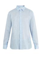 Brioni Point-collar Single-cuff Linen Shirt