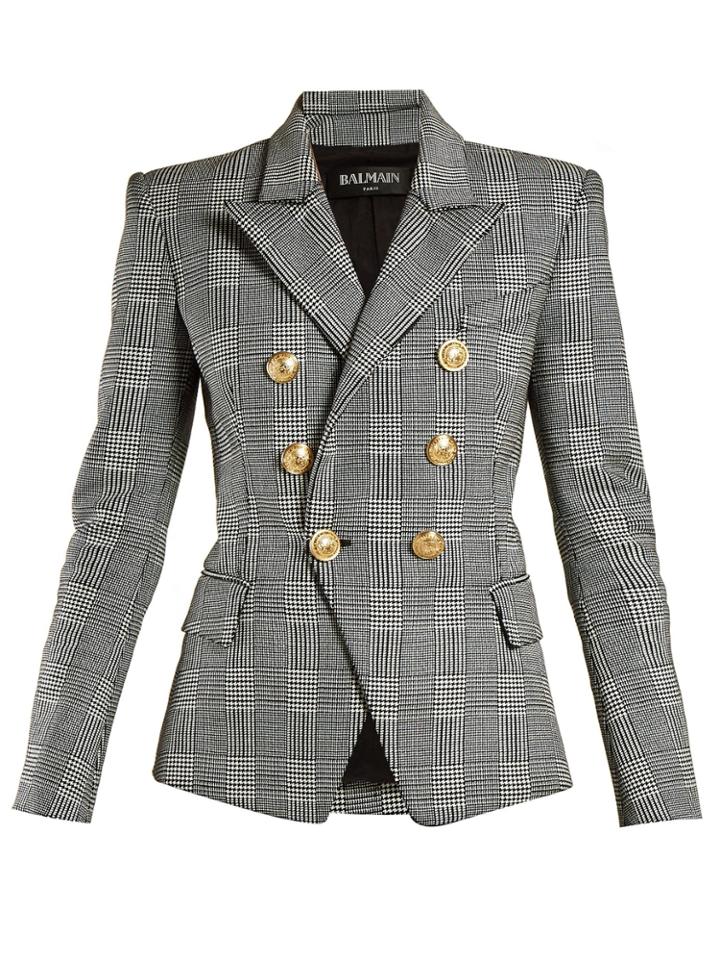 Balmain Prince Of Wales Double-breasted Blazer