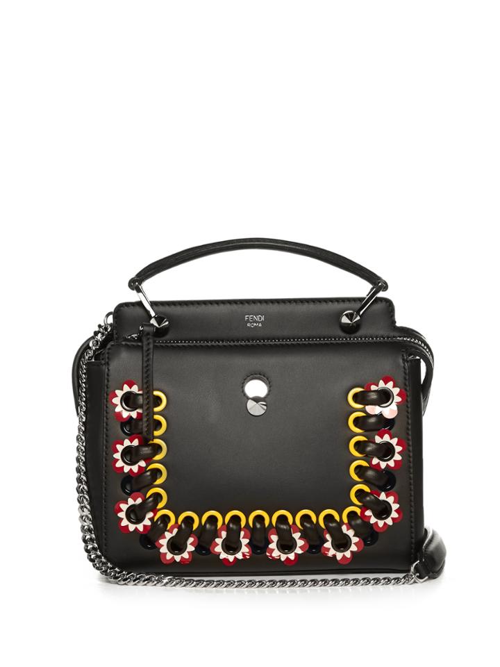Fendi Dotcom Click Whipstitch Leather Cross-body Bag