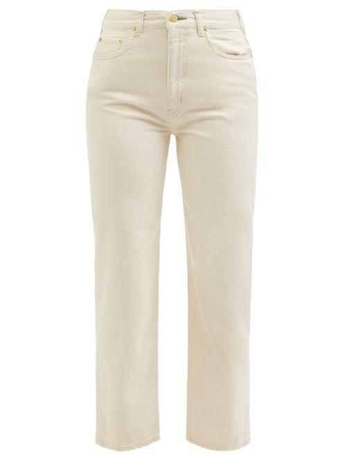 Tu Es Mon Tresor - Emerald High-rise Straight-leg Jeans - Womens - Ivory