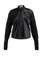 Matchesfashion.com Balenciaga - Point Collar Satin Blouse - Womens - Black