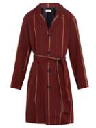 Matchesfashion.com Ditions M.r - Tristan Belted Linen Blend Coat - Mens - Red Multi